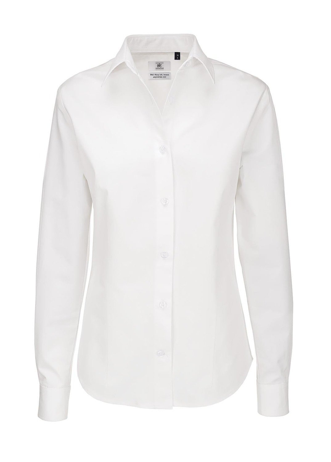 B&amp;C Camicia donna manica lunga twill, Colore: 001 bianco
