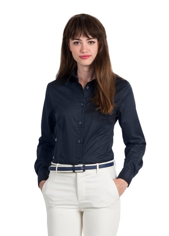 B&amp;C Camicia donna manica lunga twill