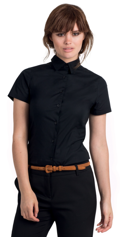 B&amp;C Camicia donna manica corta elasticizzata