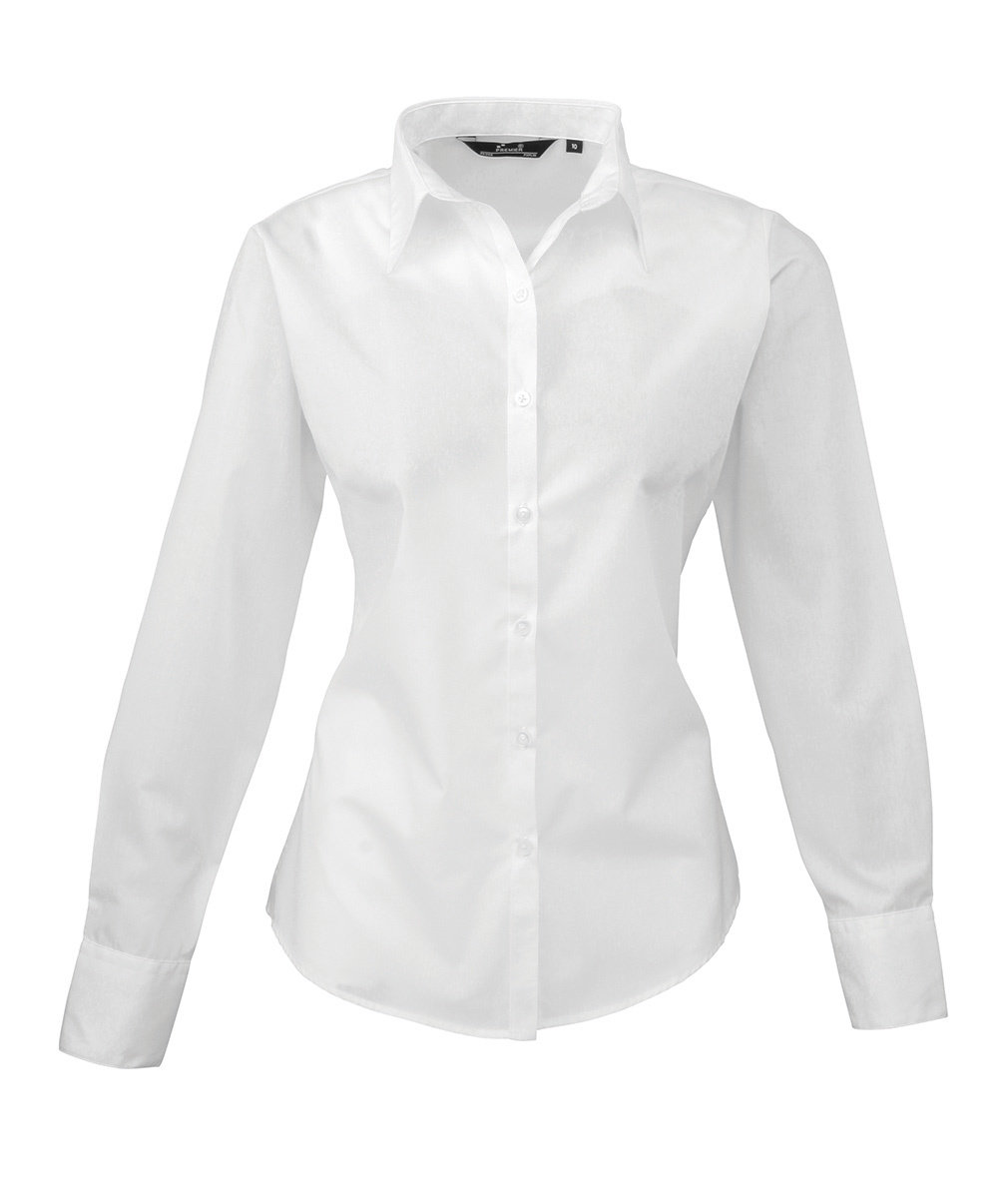 B&amp;C Camicia donna manica lunga misto, Colore: WHI bianco