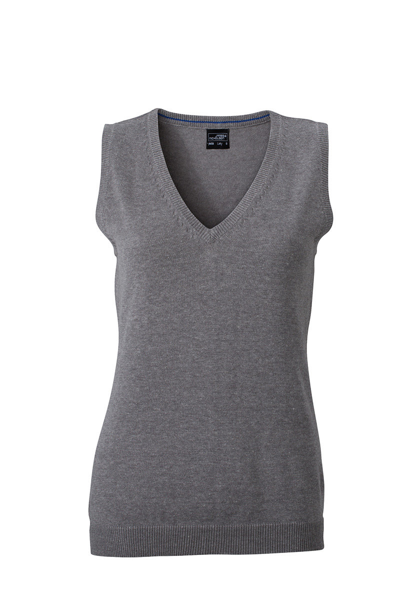JAMES&amp;NICHOLSON Gilet scollo a V donna, Colore: GREHE grigio erica