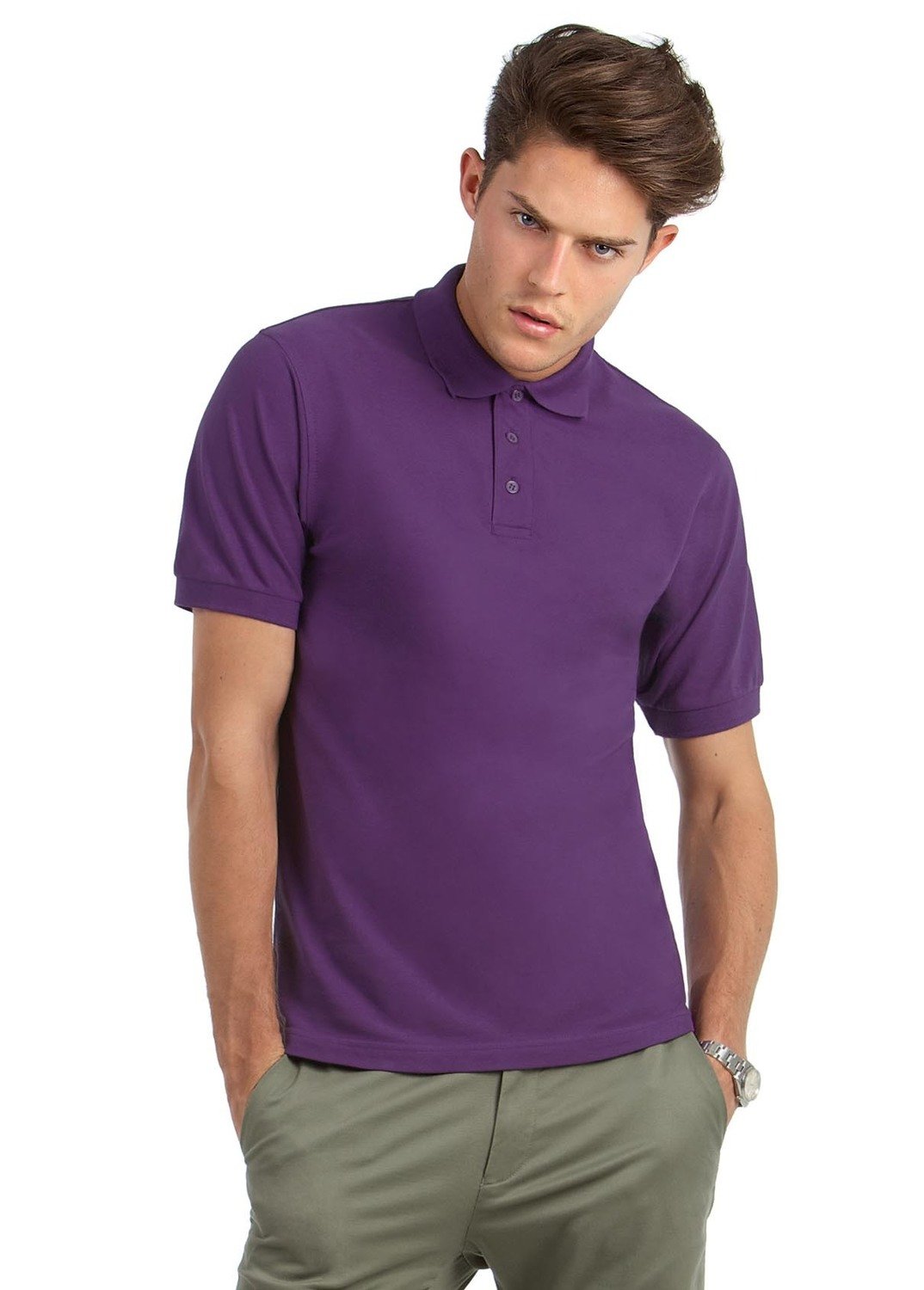 B&amp;C polo unisex manica corta pesante