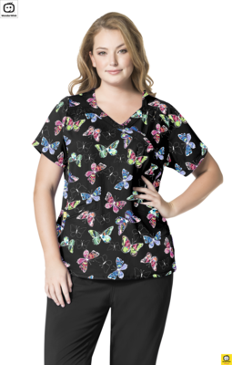 PLUS Casacca donna scollo a V squadrato Painted Ladies Plus