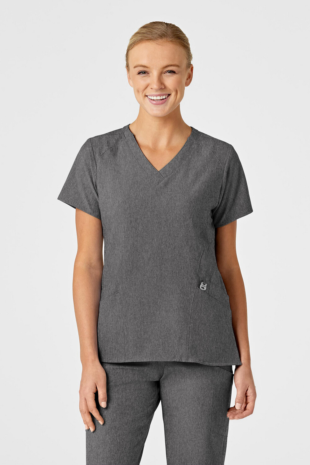Casacca donna 6155 scollo a V charcoal heather