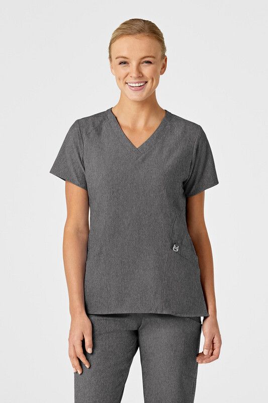 6155 scollo a V - grigio melange