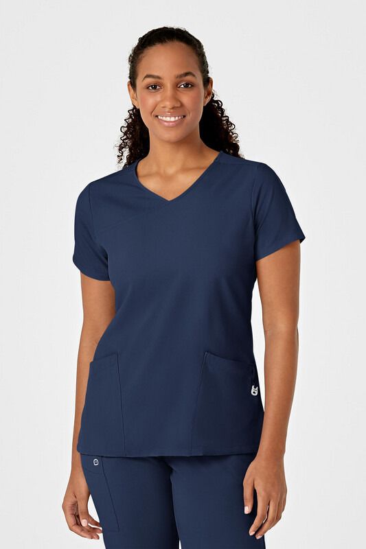 Casacca donna 6755 scollo a Y arrotondato navy blue