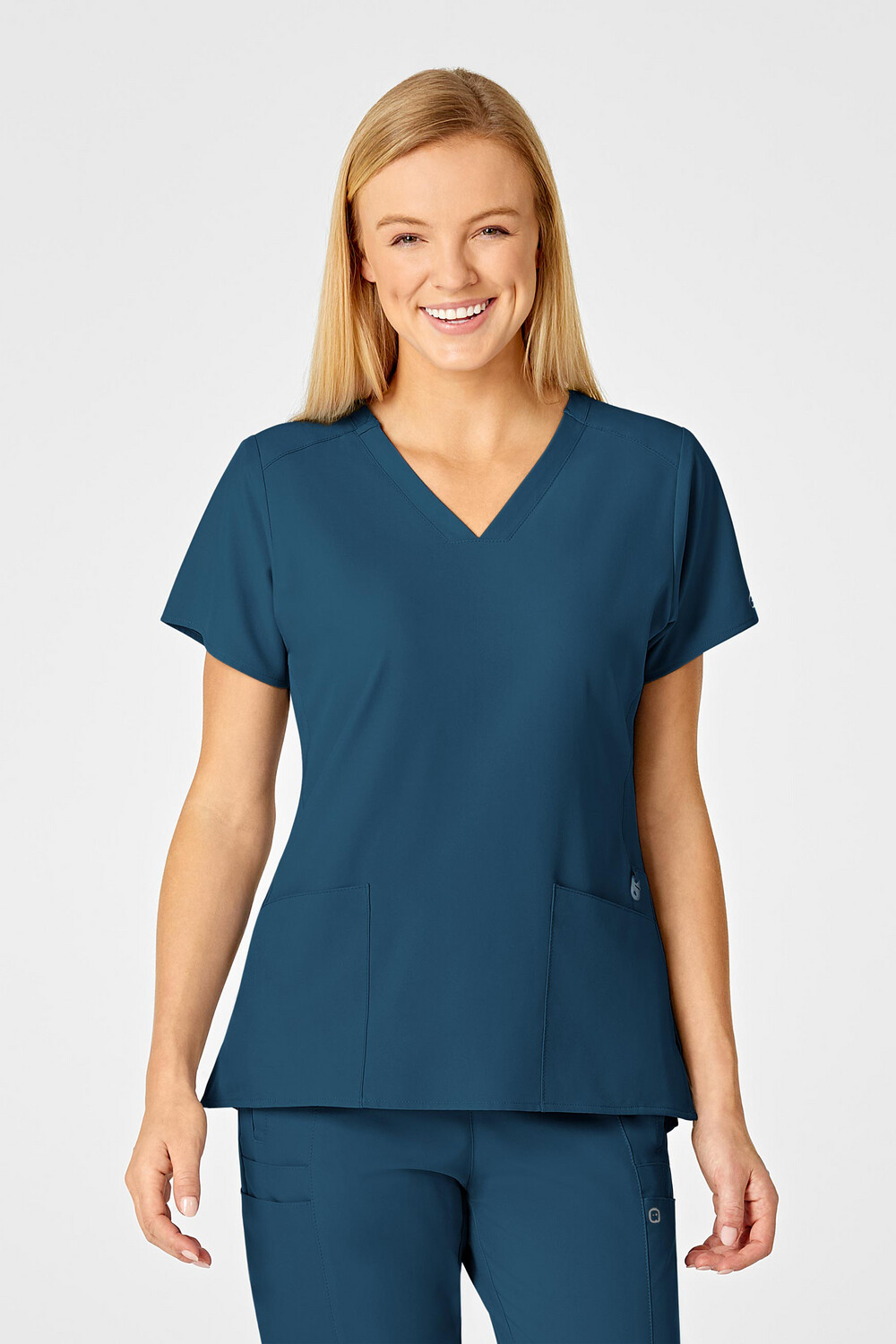 Casacca donna 6555 scollo a V caribbean blue