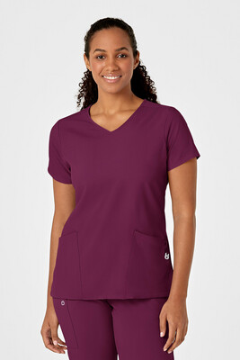 Casacca donna 6755 scollo a Y arrotondato wine