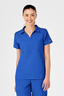 Casacca donna 6955 scollo a V polo royal blue