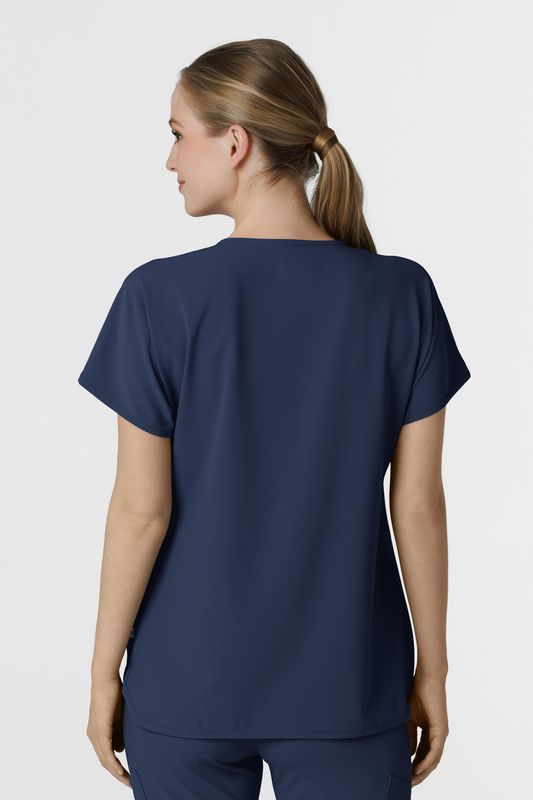 Casacca donna 6634 scollo a V arrotondato navy blue