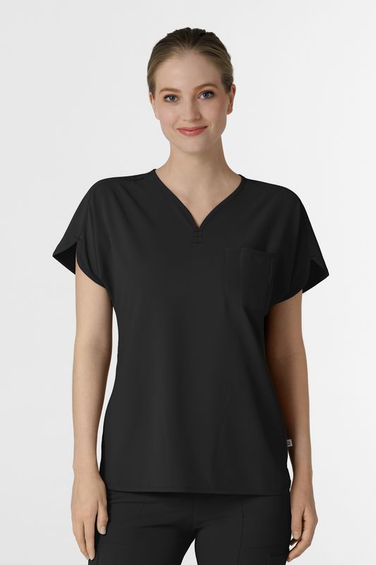 Casacca donna 6634 scollo a V arrotondato black