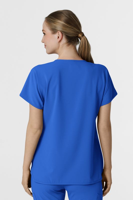 Casacca donna 6634 scollo a V arrotondato royal blue
