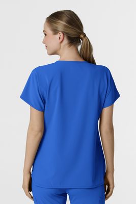 Casacca donna 6634 scollo a V arrotondato royal blue