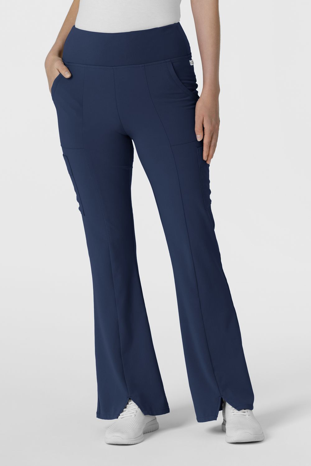Pantalone donna 5534 cargo svasato navy blue