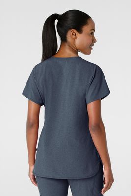Casacca donna 6634 scollo a V arrotondato navy heather