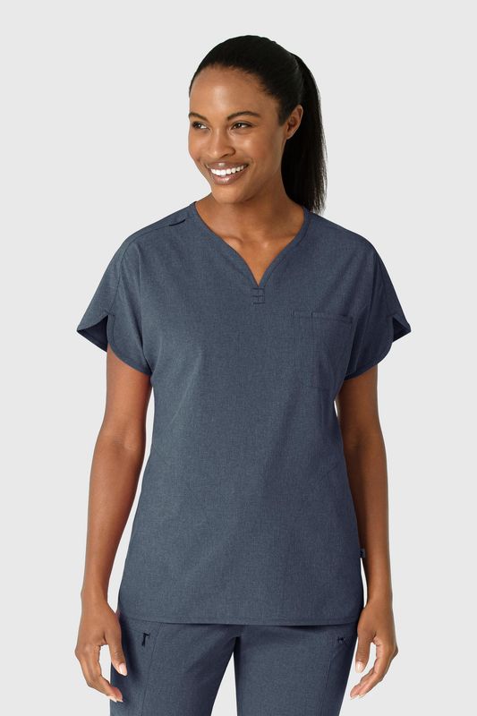 Casacca donna 6634 scollo a V arrotondato navy heather