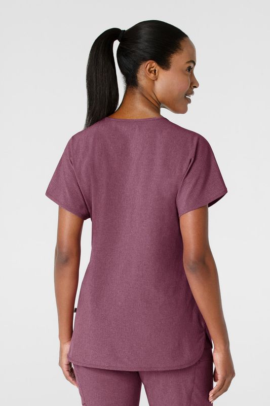 Casacca donna 6634 scollo a V arrotondato wine heather