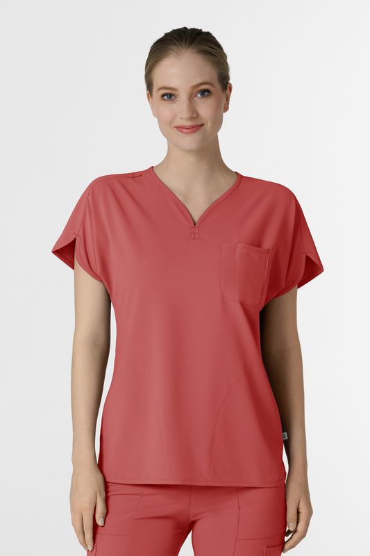 Casacca donna 6634 scollo a V arrotondato mineral red