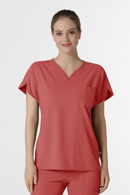 Casacca donna 6634 scollo a V arrotondato mineral red