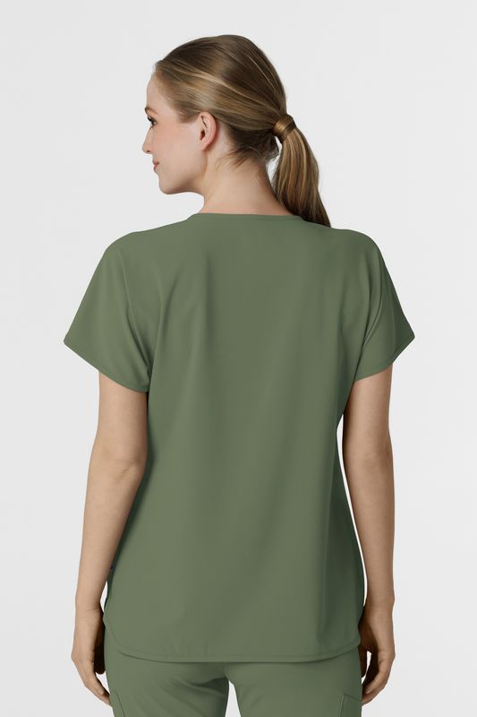 Casacca donna 6634 scollo a V arrotondato olive