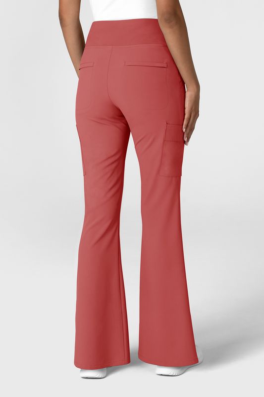 Pantalone donna 5534 cargo svasato mineral red