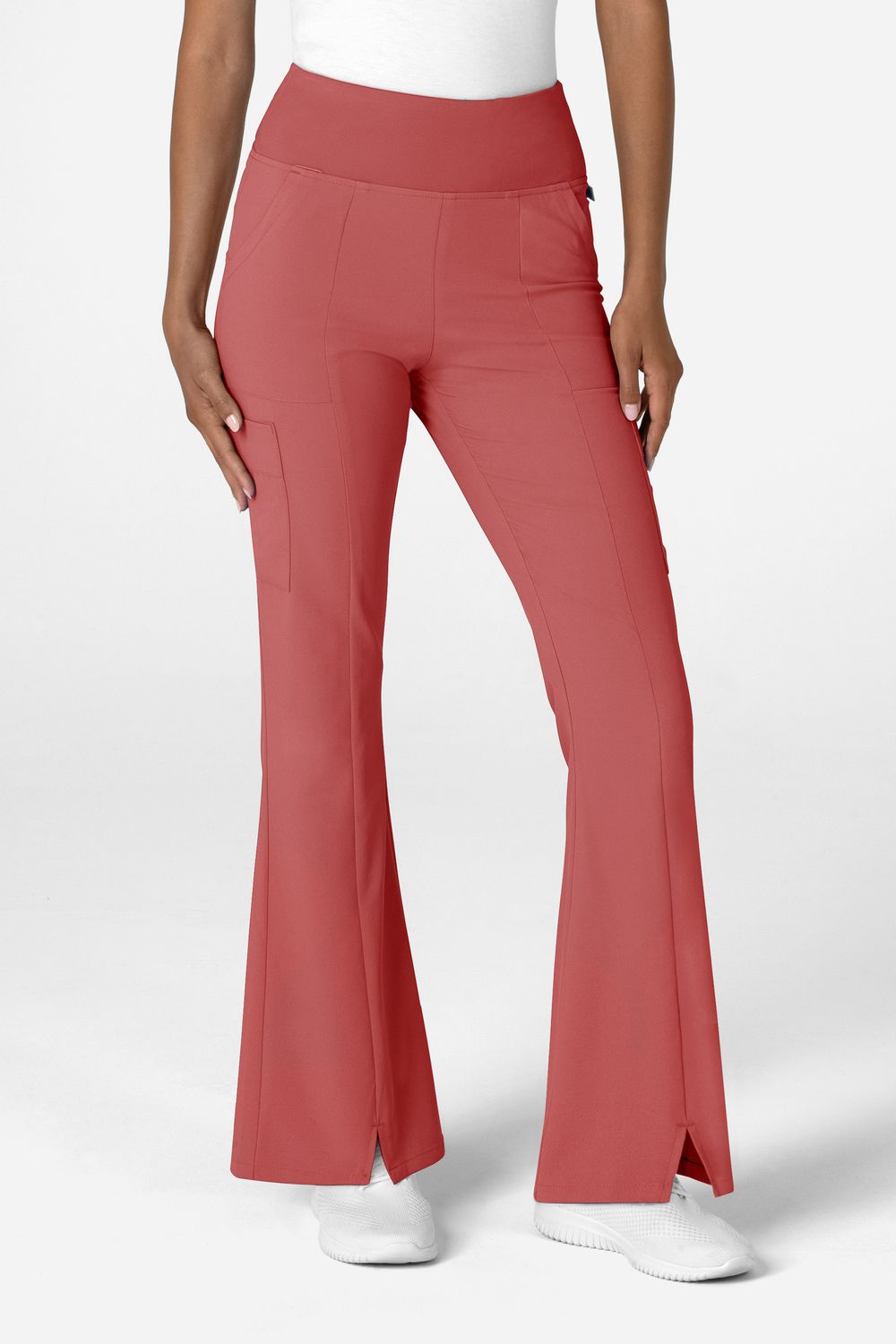 Pantalone donna 5534 cargo svasato mineral red