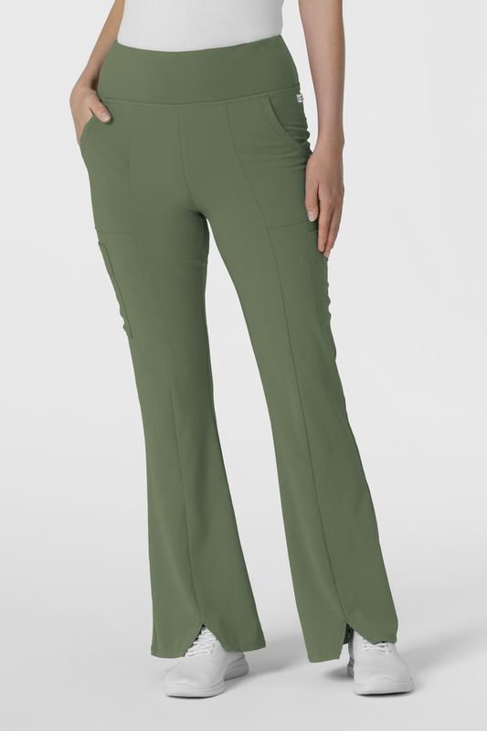 Pantalone donna 5534 cargo svasato olive
