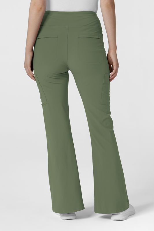 Pantalone donna 5534 cargo svasato olive
