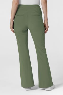 Pantalone donna 5534 cargo svasato olive