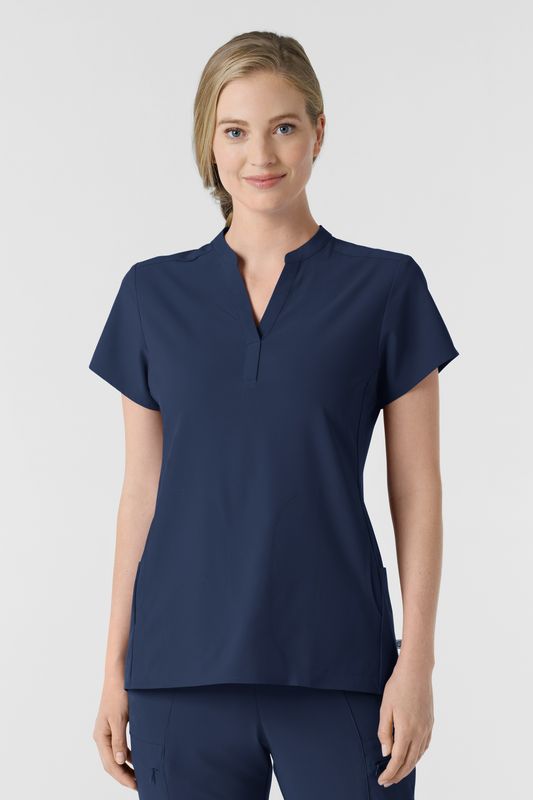 Casacca donna 6734 scollo alla coreana - navy blue