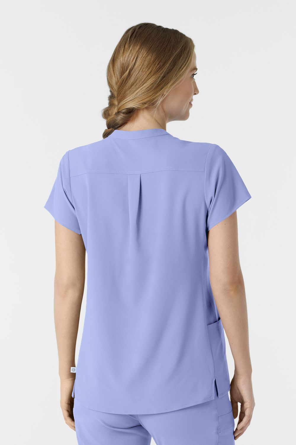 Casacca donna 6734 scollo alla coreana - ceil blue