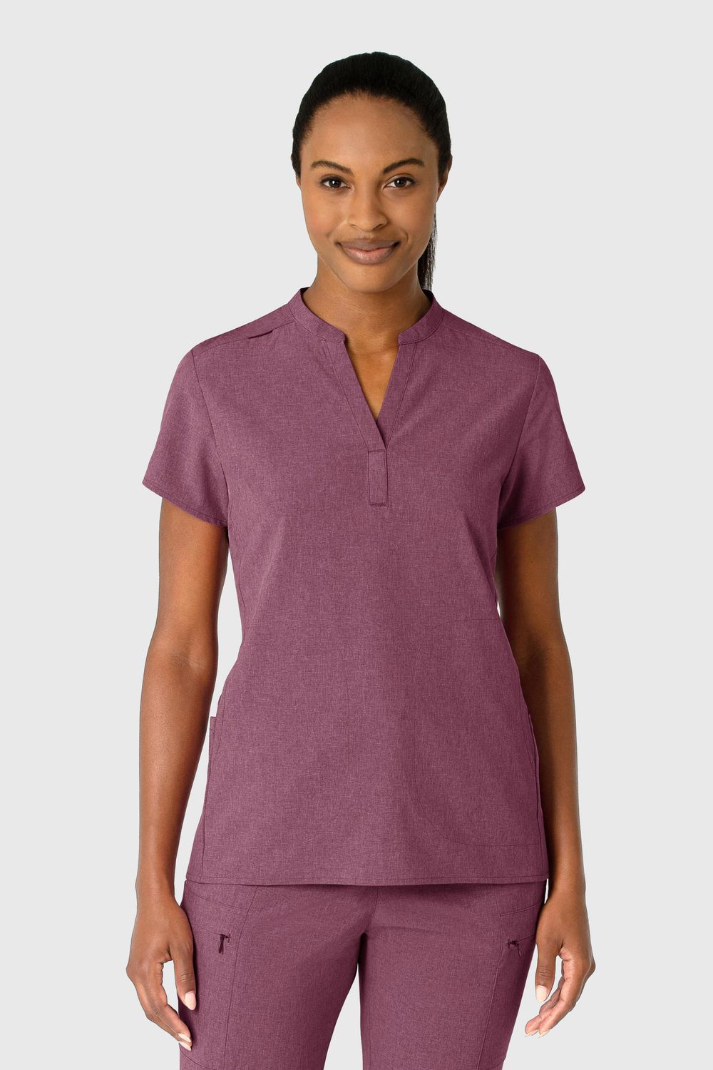 Casacca donna 6734 scollo alla coreana - wine heather Casacca donna 6734 scollo alla coreana - wine heather