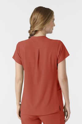 Casacca donna 6734 scollo alla coreana - mineral red