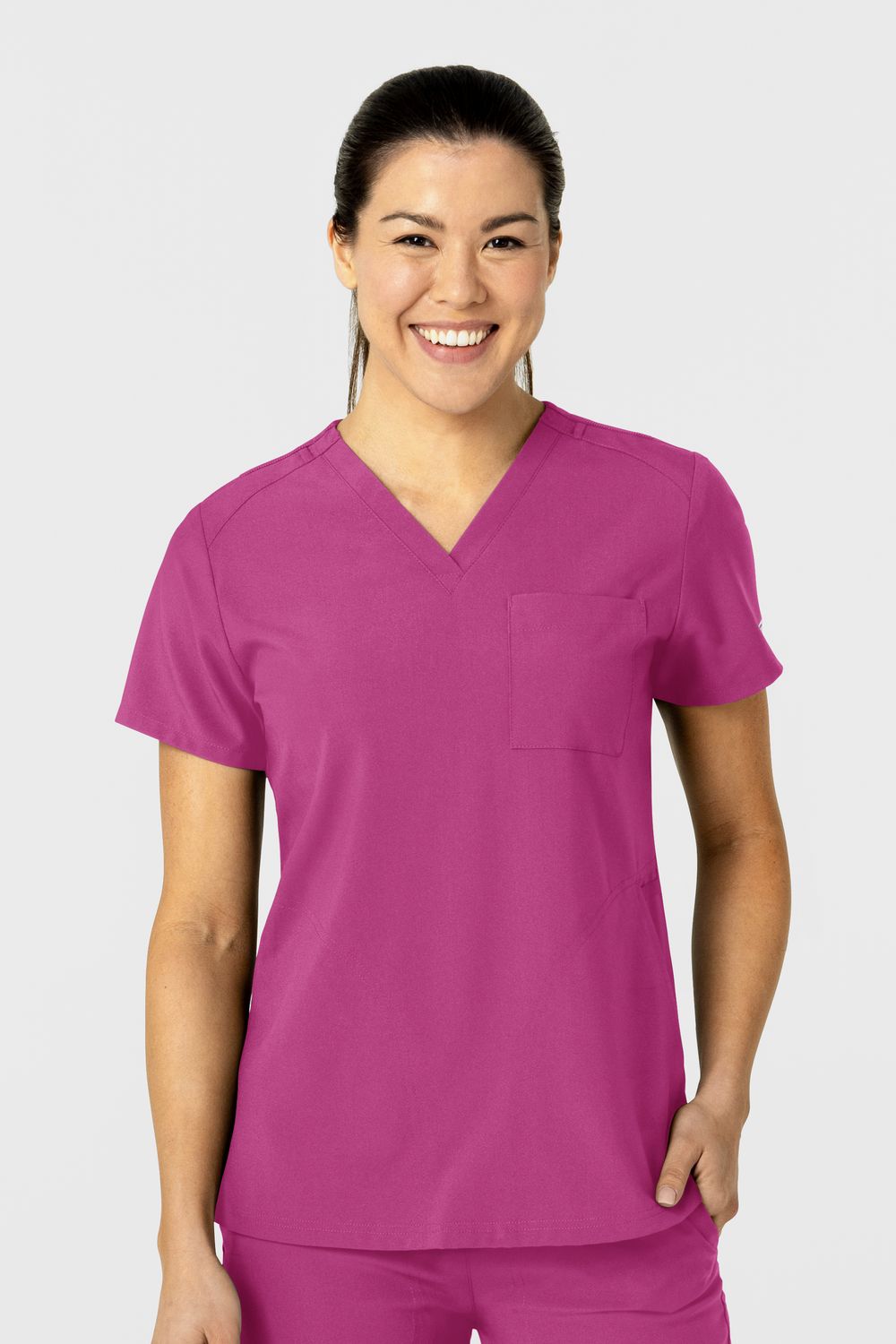 Casacca donna 6045 scollo a V raspberry