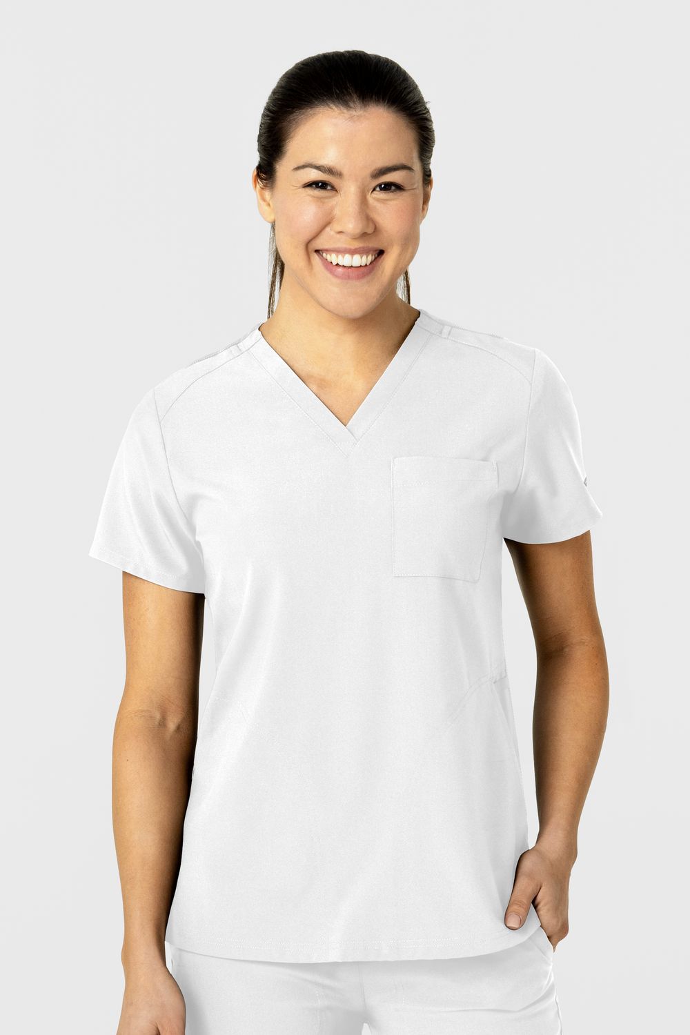 Casacca donna 6045 scollo a V white