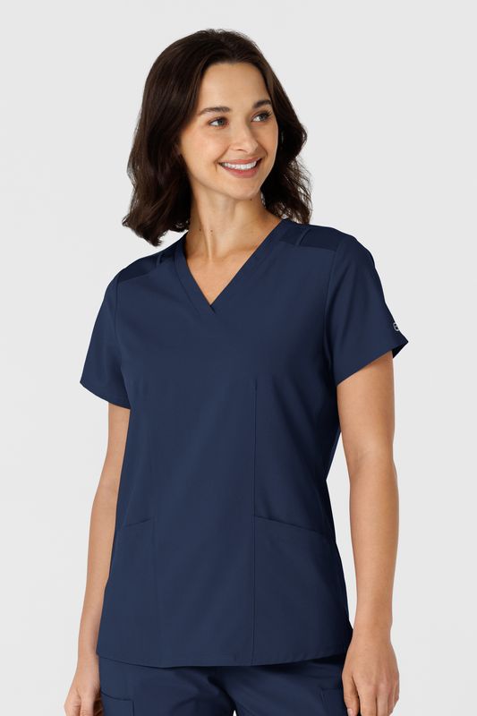 Casacca donna 6145 scollo a V navy blue