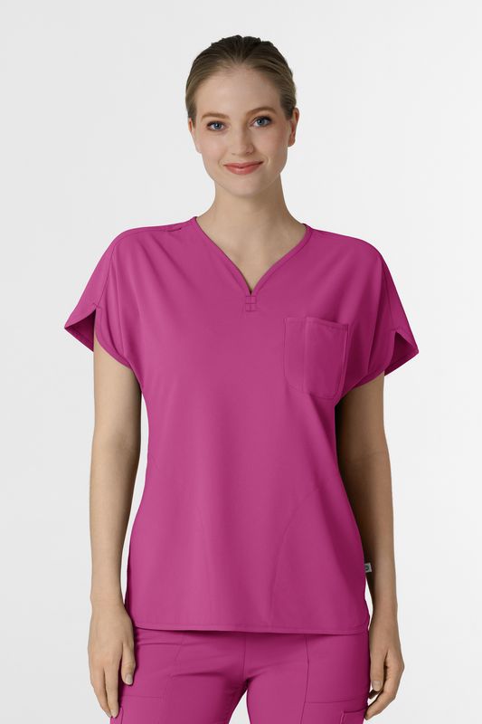 Casacca donna 6634 scollo a V arrotondato raspberry