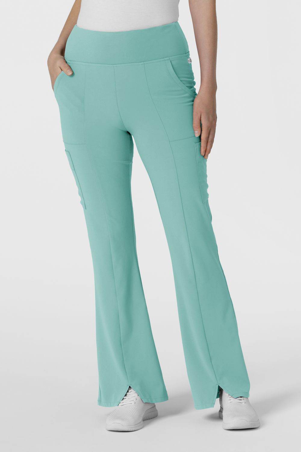 Pantalone donna 5534 cargo svasato turquoise