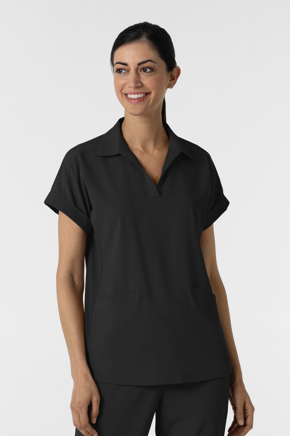 Casacca donna 6934 scollo a polo black