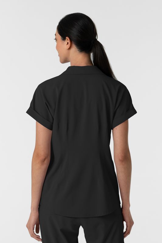 Casacca donna 6934 scollo a polo black