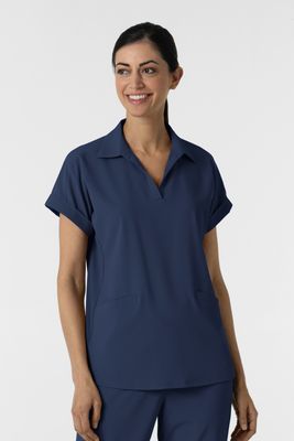 Casacca donna 6934 scollo a polo navy blue