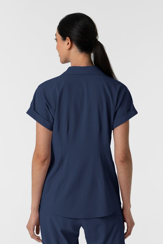 Casacca donna 6934 scollo a polo navy blue