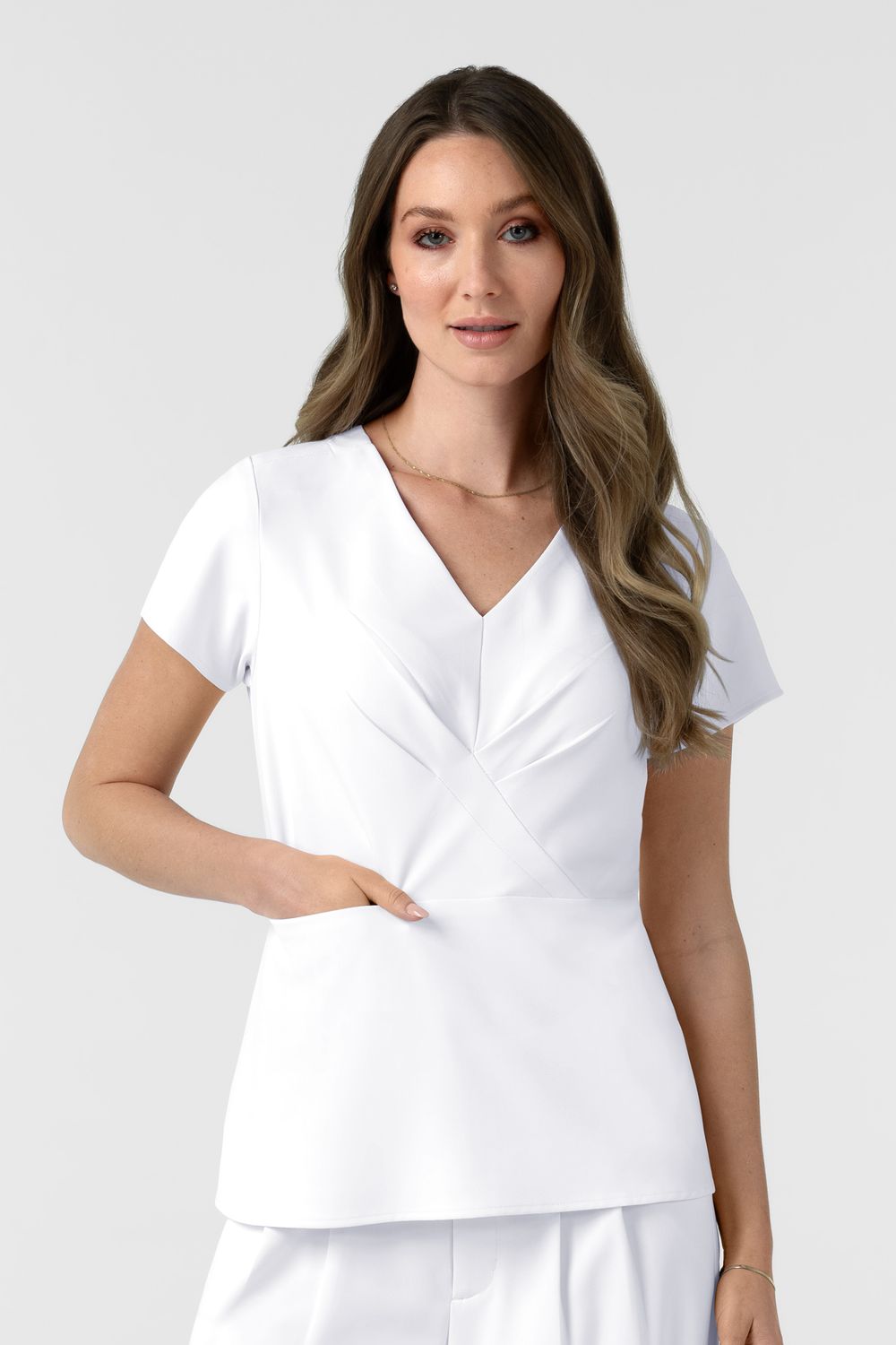Casacca 6266 scollo a V white Casacca 6266 scollo a V white