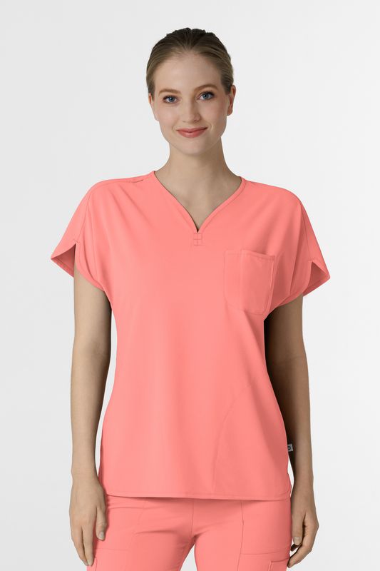 Casacca donna 6634 scollo a V arrotondato paradise pink