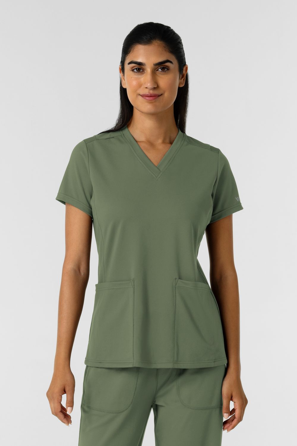 Casacca donna 6559 scollo a V olive