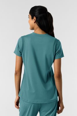 Casacca donna 6559 scollo a V vintage teal