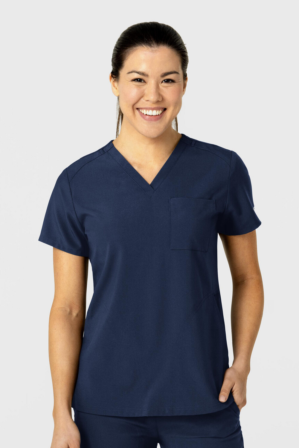 Casacca donna 6045 scollo a V navy blue