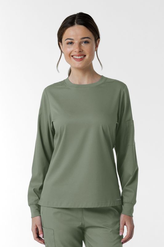 Casacca donna 6551 girocollo manica lunga sage