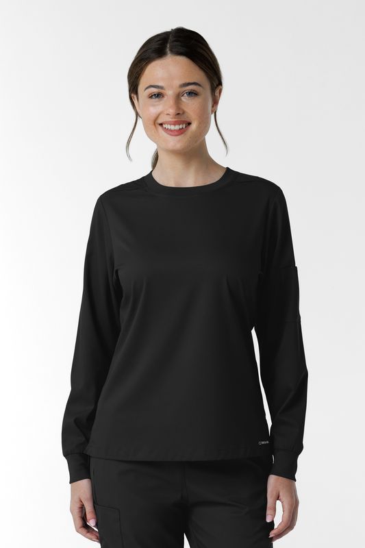 Casacca donna 6551 girocollo manica lunga black