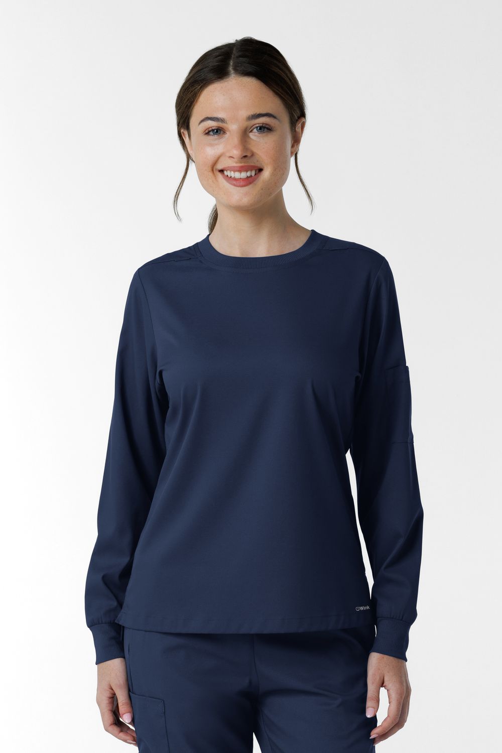 Casacca donna 6551 girocollo manica lunga navy blue